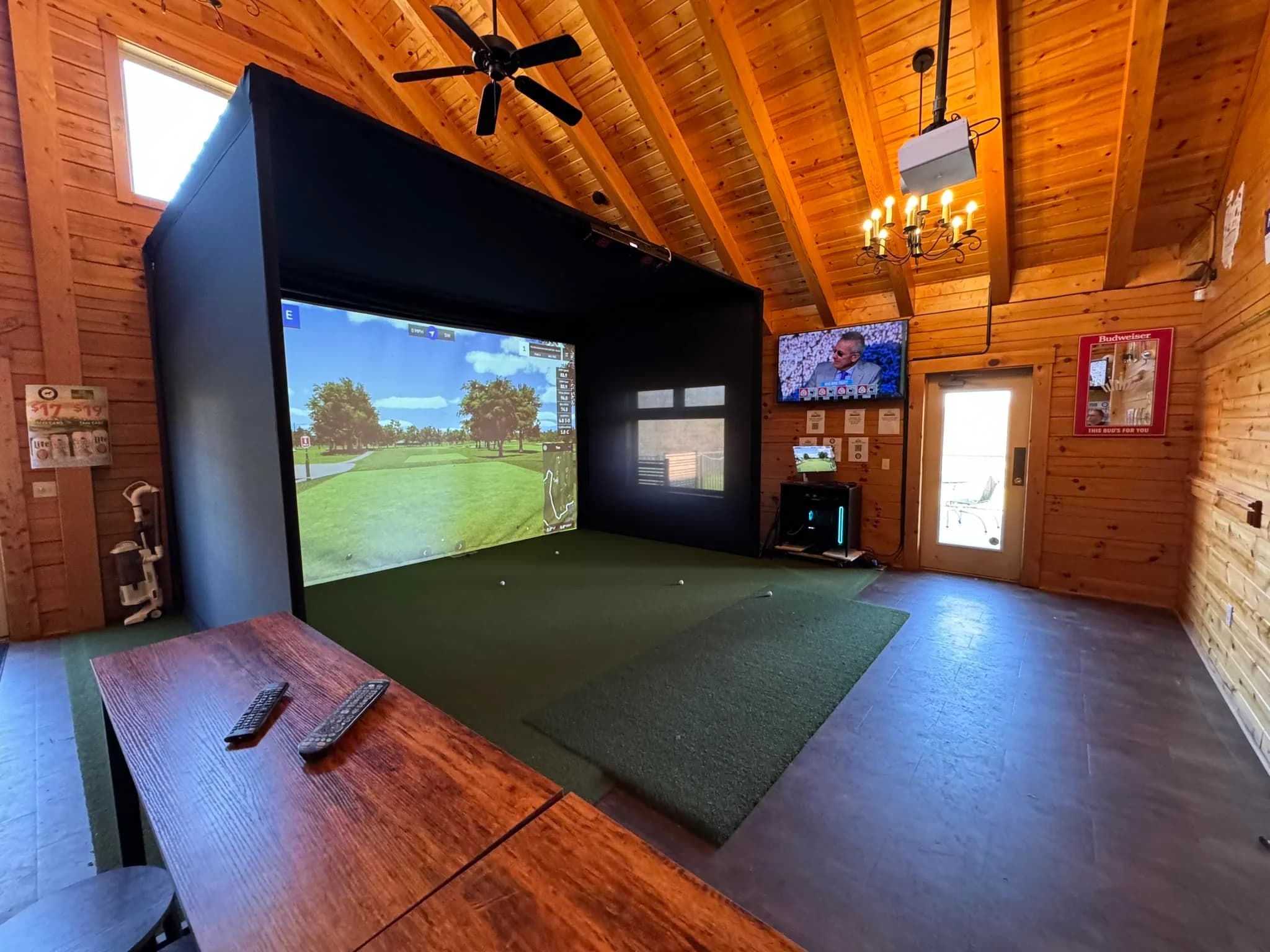 Golf simulator and launch monitor setup