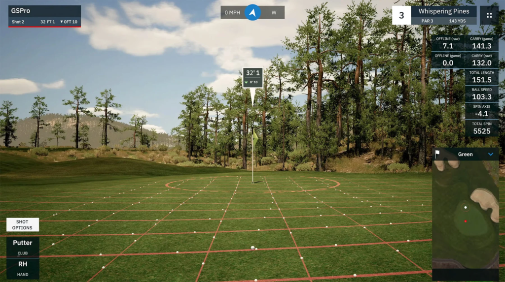 Trackman iO launch monitor using GSPro software
